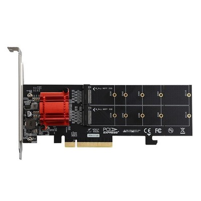 TXB122 PCIe 3.1 x8 ASM2812 to 2 port M.2 SSD Card Dual M-key to Pci-e Converter