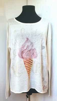 GRACE Strickpullover  10% Kaschmir / Knitted Sweater Ice-Cream  10% Cashmere M