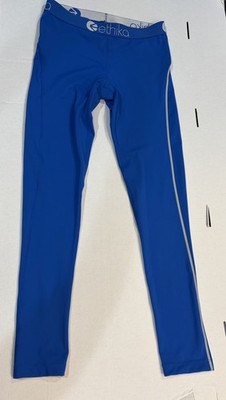 Ethika Subzero workout tights Royal Blue With Grey Trim Sz Large Comfy soft 
