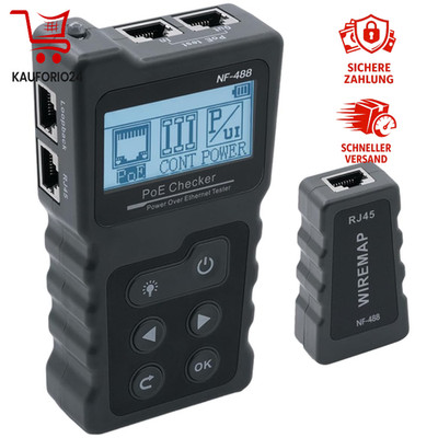 Netzwerk Kabeltester RJ45 mit LCD Display und POE-Funktion