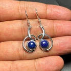 Lapis Lazuil Earring 925 Sterling Silver Handmade Gemstone Dangle Drop 3.7 CM