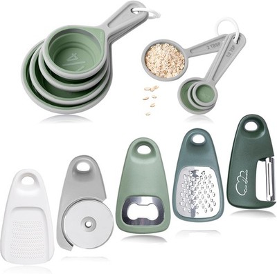 Kitchen Gadgets Set 13 Piece, Space Saving Cooking Tools Includes Collapsible Me