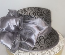 Wide Brim Bow Mia Suits Kentucky Derby Wedding Hat Church Dressy Fascinator EUC