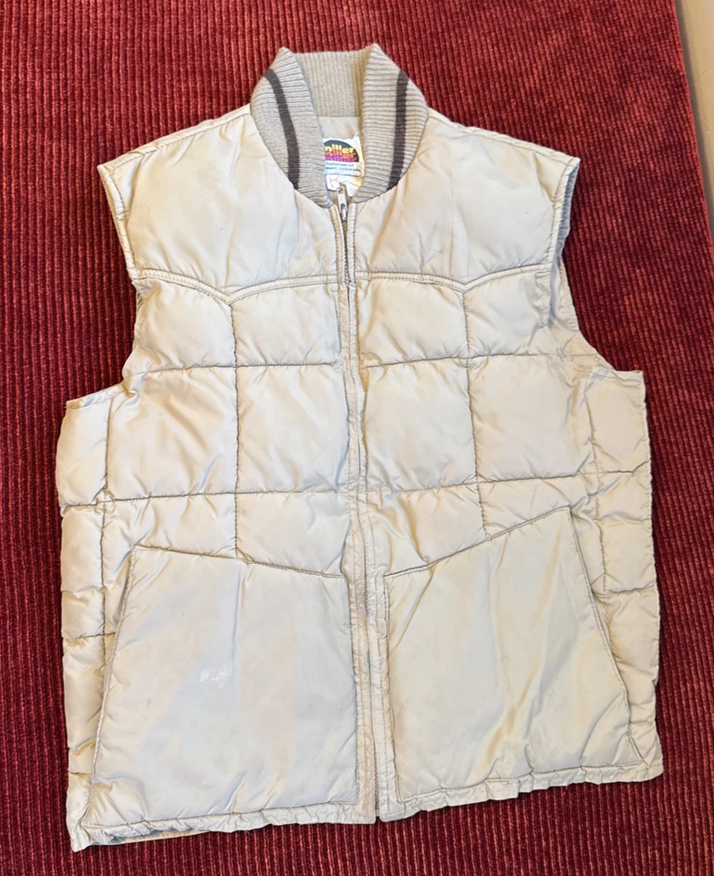 MILLER DENVER COLORADO VEST LARGE MEN PUFFER ZIP POCKETS TAN USA MADE XLNT CON 3 - Image 4 of 4