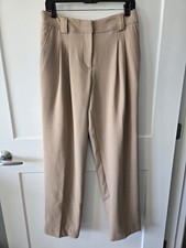 EUC Maeve Anthropologie Women's Pleated Straight Leg Trousers Sz 4 Tan/beige