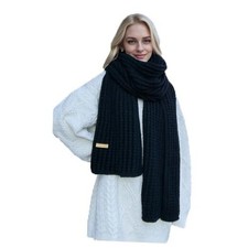 Winter Chunky Knit Scarf for Women Ultra Soft Thick Warm Knitted Scarf Black