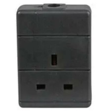 TRAILING 13A SINGLE EXTENSION SOCKET BLOCK 1 GANG / WAY BLACK