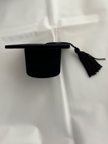 Graduation Cap Ring Holder Box, Black Velvet, Ring Gift Box, New in Box - Picture 7 of 10
