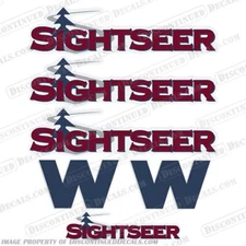 Fits Winnebago Sightseer RV Motorhome Camper Decal Kit Burgundy Decals Set of 6