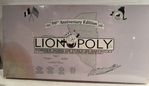 Monopoly Lionopoly Order Sons Of Italy In America Grand Lodge Of NY 1995