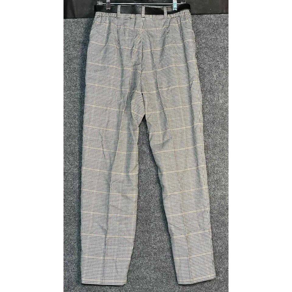 Vintage Fundamental Things Pants Checked High Rise Baggy Leg Belt Womens Size 14 - Image 3 of 4