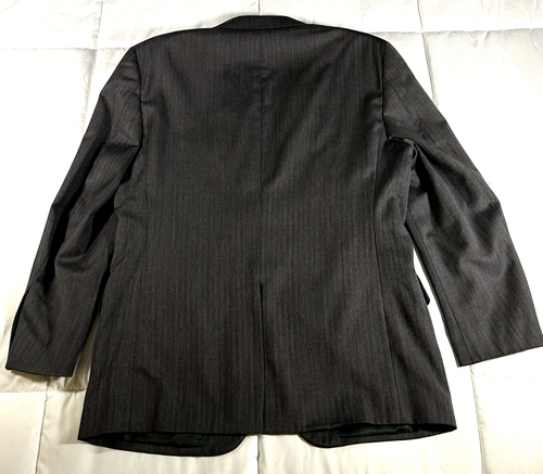 JOS A BANK 100% Wool Herringbone Jacket Blazer Charcoal Business Preppy 42R - Picture 2 of 18