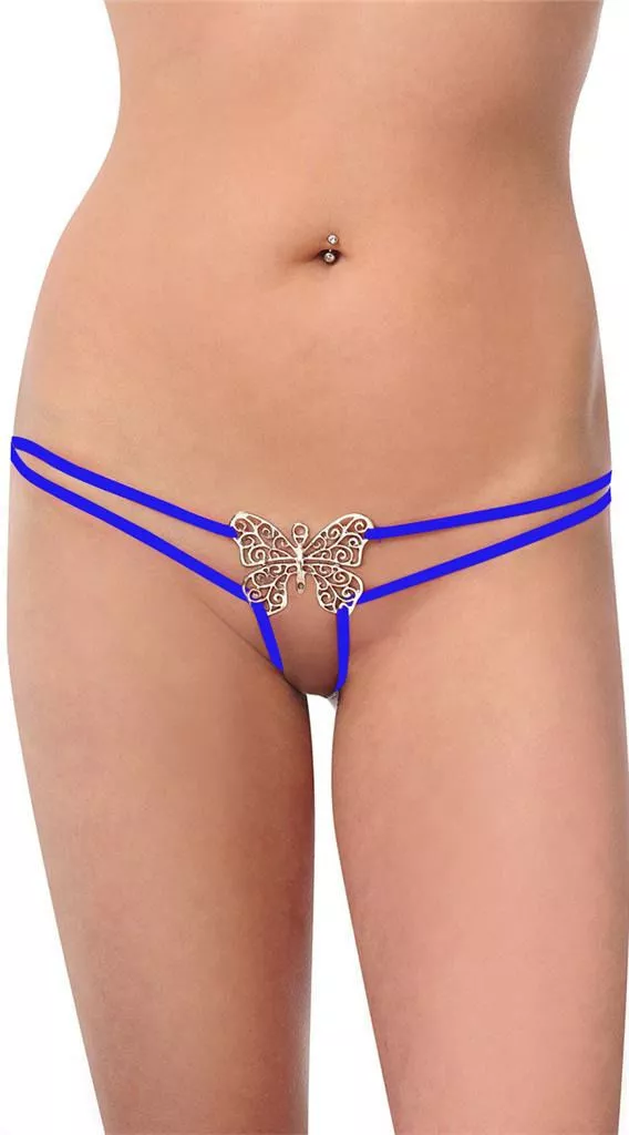 Womens Sexy Blue G-String Underwear Open Thongs T-Back Panty Briefs  Lingerie USA