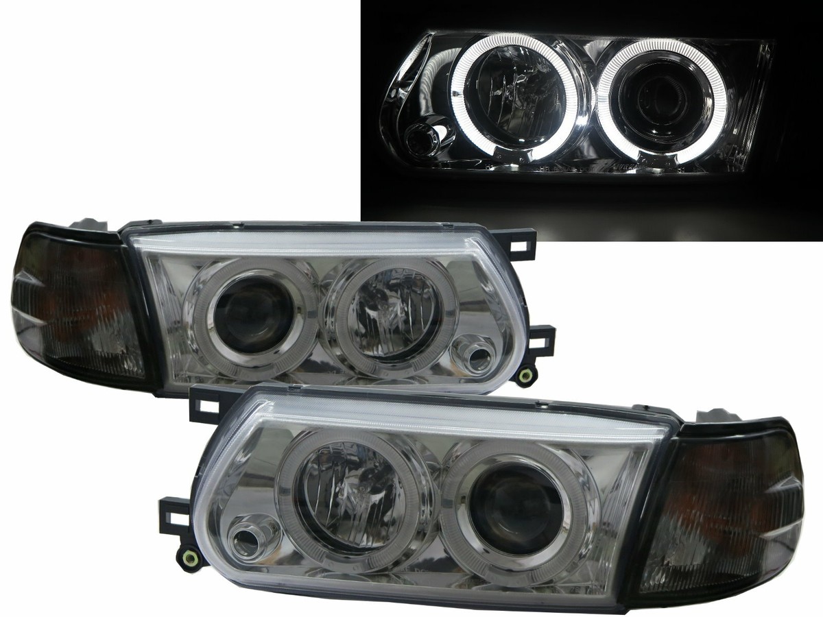 Sentra B13 MK3 95-17 Facelift Halo Projector Headlight Chrome V2