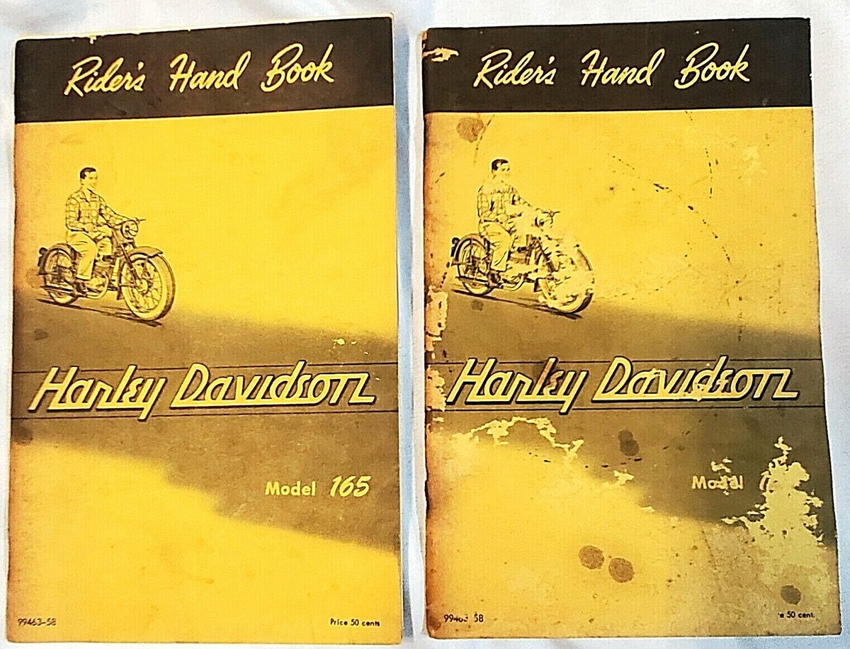 VINTAGE HARLEY RIDERS HANDBOOK MODEL 165 MANUEL 99463-58
