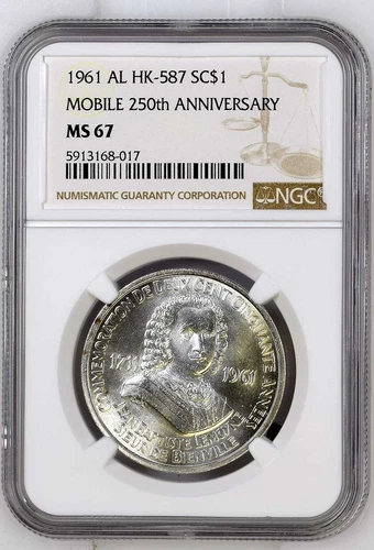 1961 HK-587 Silver So Called Dollar - NGC MS 67 Mobile Alabama 250th Anniversary