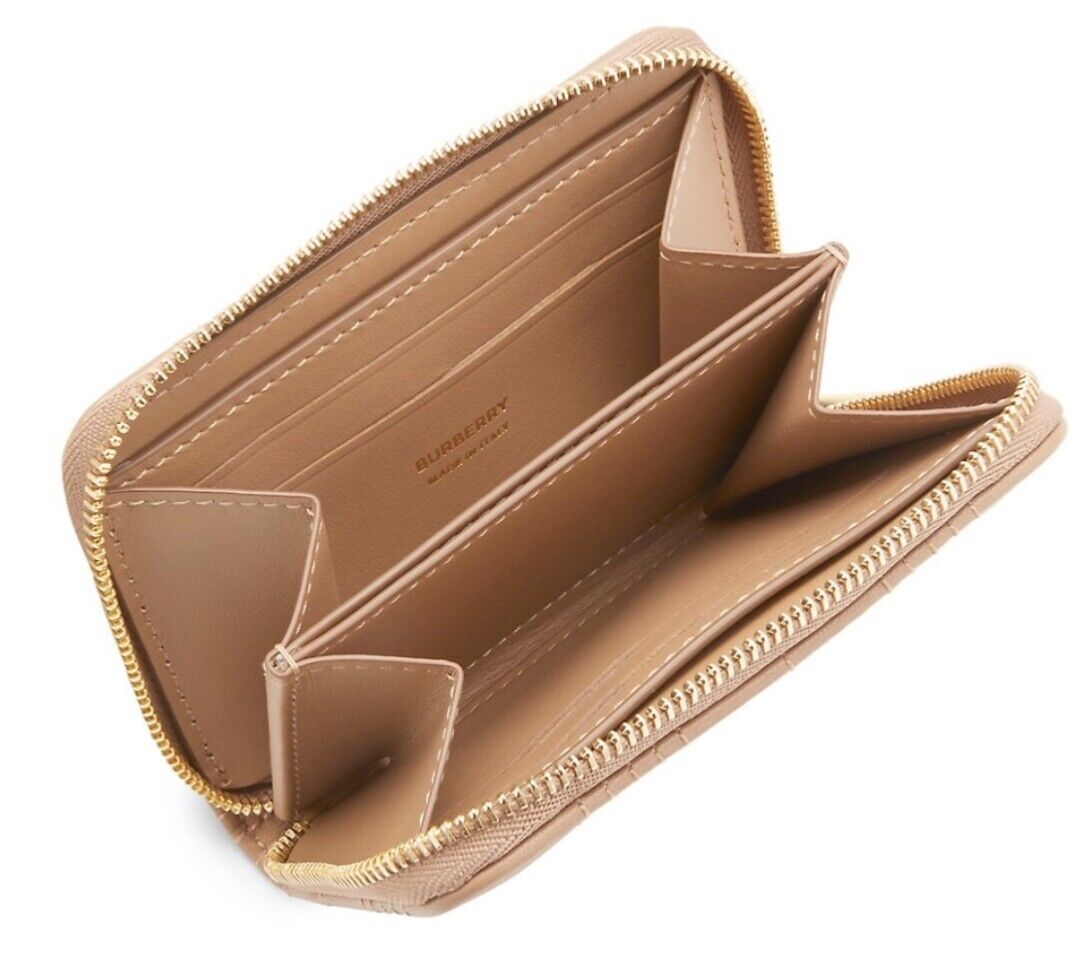 BURBERRY|LONG WALLETS (Quilted Leather Lola Ziparound W Burberry Quilted Leather Lola Zip Wallet camel color 100