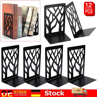 12x Metall Baumartige Muster Buchstütze Buchhalter Buchständer Für Bücherregal