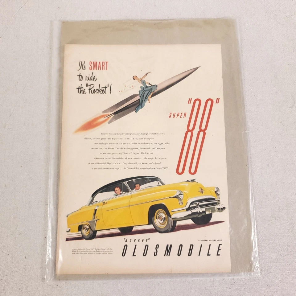 1951 Oldsmobile Super 88 Holiday Coupe GM Automobile Car Vintage 1950s Print Ad - Image 2 of 4
