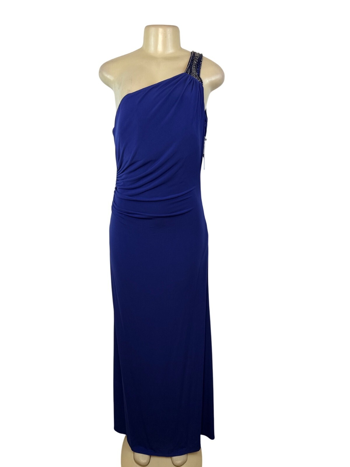 Laundry Women’s Royal Blue Gown With Beaded Asymmetrical Torso Size 10 - New