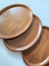 6Melamin Resin Made In West Germany Wood Look Dinner Plates 8x11” MCM Erzeugniss