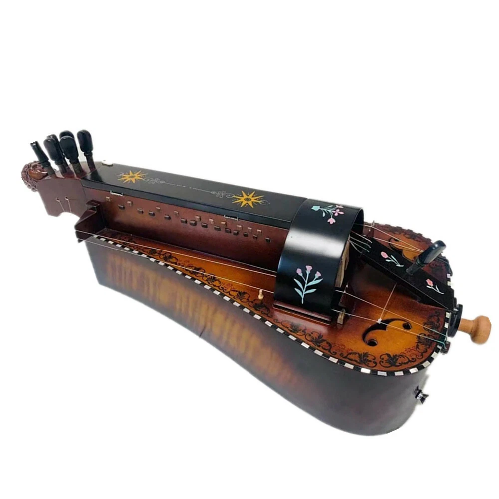Hand Made 6 strings 24 keys Hurdy Gurdy Maple wood inlaid shell
