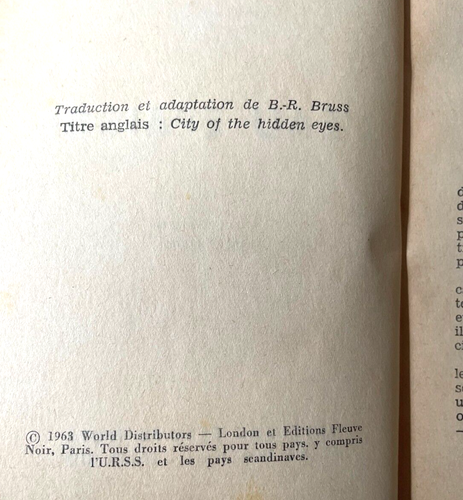 City Of The Hidden Eyes Philip Levene JL Morrissey French Fleuve Noir 216 1963 - Picture 4 of 4