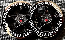 US Court Security Officer - US Courts TacticalBLACK & S 1.75in challenge coin