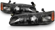 For 1997-1999 Toyota Camry Headlights Headlamps Wcorner Lamps Black Lhrh Pair