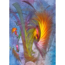ACEO Art Card Abstract Print (2.5" x 3.5") Fire Eye - Signed By Artist