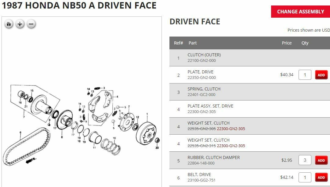 Buy 1986 HONDA AERO 50 NB50 V DRIVE BELT In Corona, California, US, For US $9.50 - Foto 12