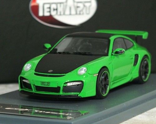 PORSCHE 911 997 II GT STREET TECH ART GREEN BLACK MATT GT3 2011 NEO 1/43 - Photo 1/4