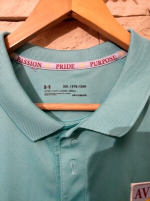 Mens Aston Villa Under Armour Football Poloshirt Size 2XL