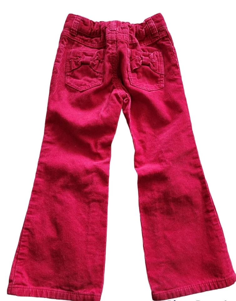 Pantalones de Pana Acampanados Gymboree Niñas Rojo Bling Talla 4 BOHO Ajustables 2012 Usados en Excelente Condición Foto 2 de 4