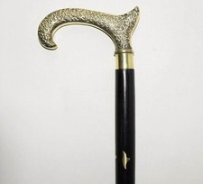 Solid Brass Wooden Cane Handmade Design For Bes tHandle Walking Stick Style Gift
