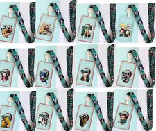 lot Cartoon Stitch mix key chain Lanyard Acrylic ID Badge Holder Key Neck Strap