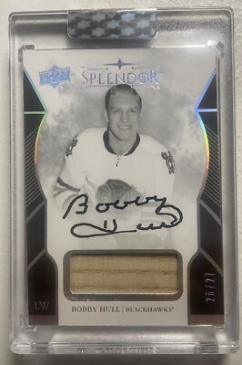2017-18 Upper Deck Splendor Black and White #BWBH Bobby Hull STICK AUTO 26/27