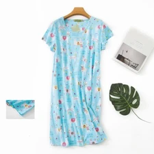 Women Short Sleeve Sleep Shirt Tee Pajama Top Dress T-shirt Nightgown Nightshirt