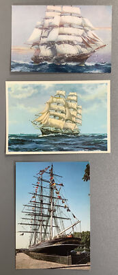 Cutty Sark Postkarten x 3 / verschiedene Hersteller, 70er Jahre