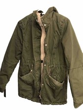Divided By H M Womens Army Green Utility Jacket Hooded Size L