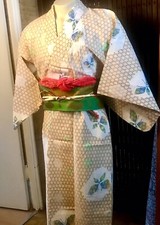 Japanese Vintage 4 Piece Yukata Kimono. Excellent Condition Hand Made. As Shown