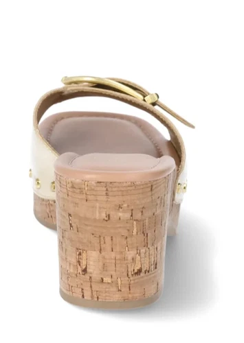 Time and Tru Women's SIZE 8 Buckle Cork Platform Sandals Color Gold NEW - Picture 11 of 15