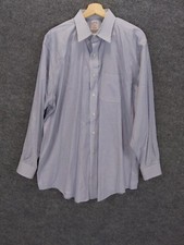 Brooks Brothers Shirt Mens 17 1/2 - 4/5 Blue White Check Long Sleeve All Cotton