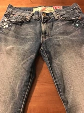 7 For All Mankind The Great China Wall Jeans Boot Cut Distressed Size 27 X 28