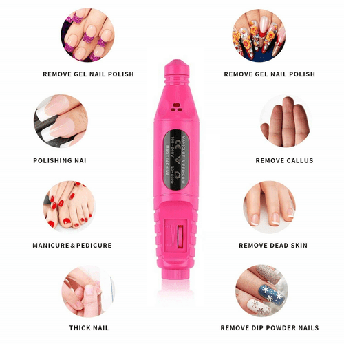 Electric DRILL NAIL File Acrylic Art Bits Manicure Pedicure Portable Machine Kit - Picture 7 of 12