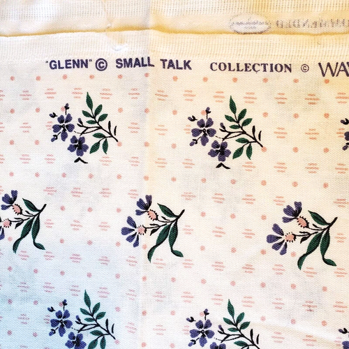 Waverly Fabric 1 Yd 30" White W/Purple Flowers NOS 48" WOF Glenn Small Talk Coll - Picture 10 of 12