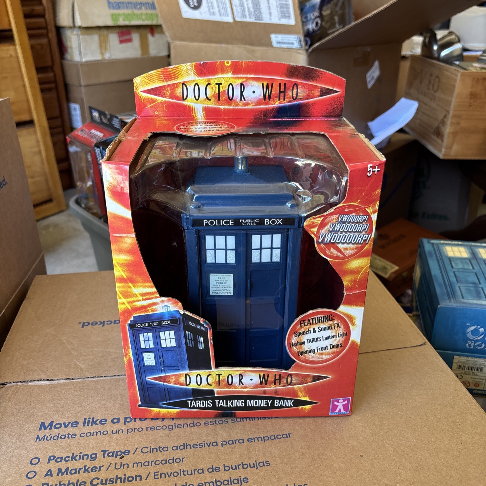 Vintage Doctor Who TARDIS Talking Money Bank 2004, NEW in Original Box!
