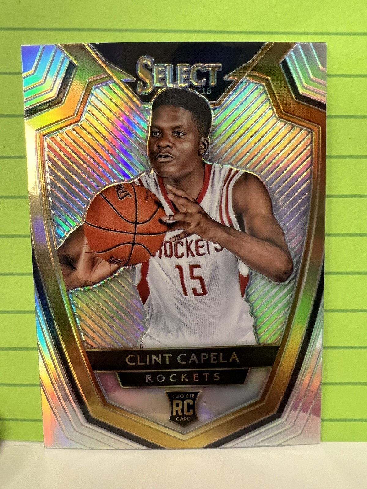 2014-15 Panini Select Premier Level Silver Prizm Clint Capela #187 Rookie RC #2