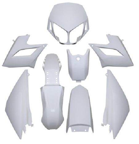 Plastiques Derbi Senda DRD Racing cassés ? Remplacez-les par ce kit 8 pièces blanc