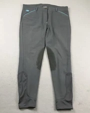 Piper Pants Womens 36 L Gray Flat Front Suede Trim Pants